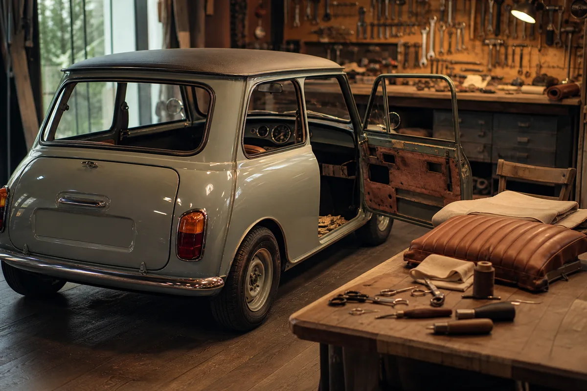 Sellerie de Mini Austin : refaire sièges et intérieur dans les règles